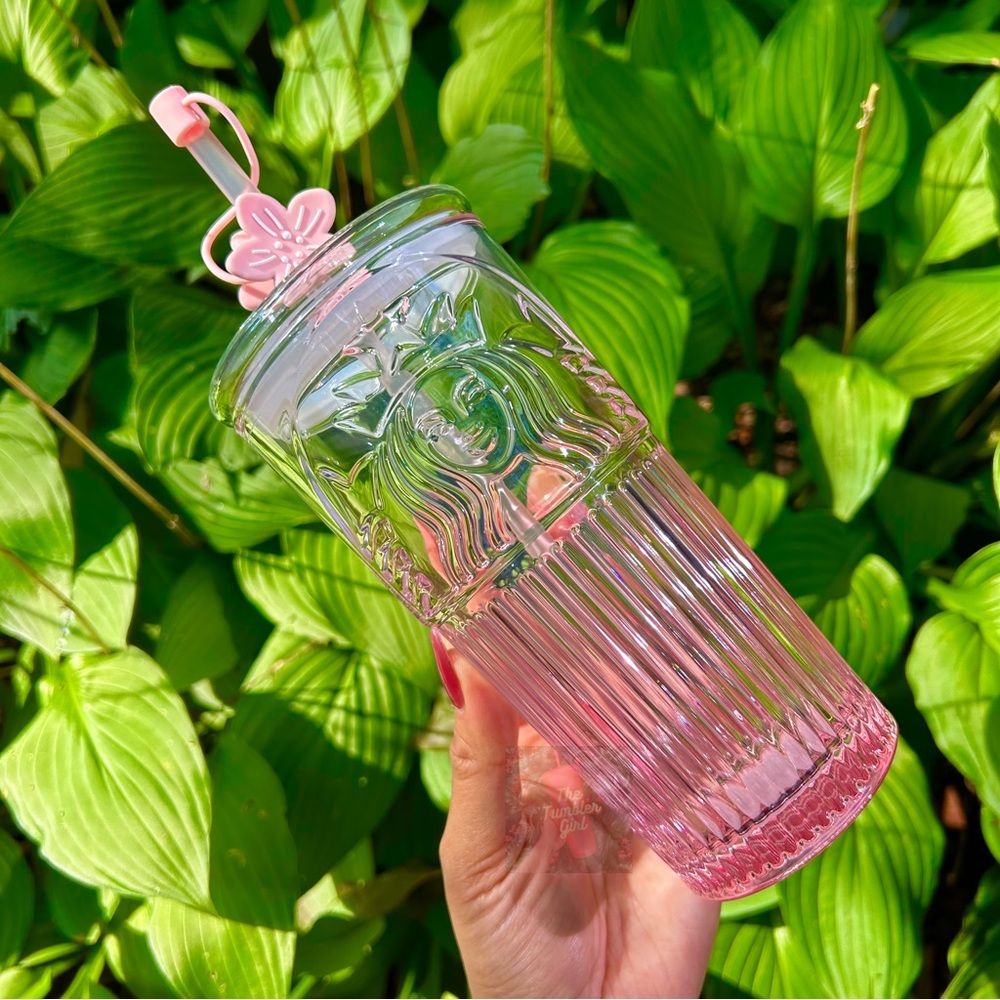 Starbucks Sakura Pink Gradient Glass Cold Cup 18oz (550ml) Overseas Exclusive - Picture 2 of 6